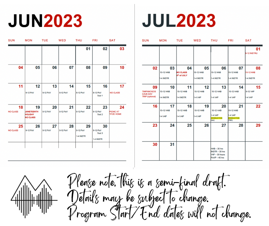 NEW - SVI 2023 Calendar Condensed to 6 Weeks - Utah Center for Vocology